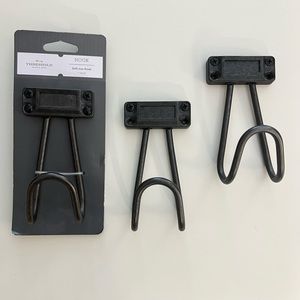 Target Threshold Wall Hooks, soft iron finish, set of 3. Excellent condition.